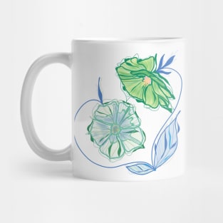 BLUE AND GREEN BLOSSOMS Mug